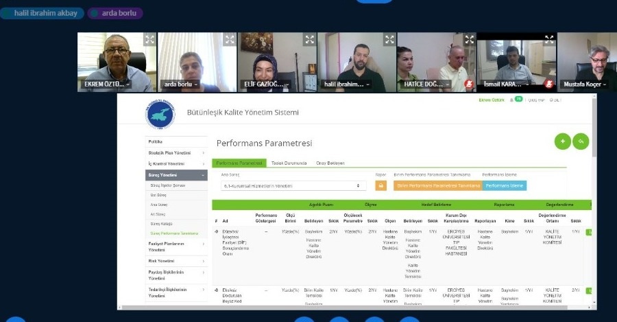 Tıp Fakültesi Hastanelerinde Bütünleşik Kalite Yönetim Sistemi Yazılımının Kullanıması Çalışmaları Devam Edoyor
