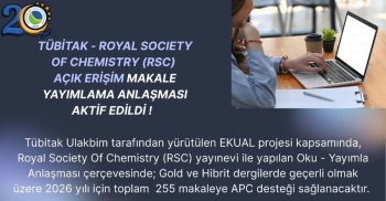 Royal Society Of Chemistry (Rsc) Açık Erişim Makale Yayımlama (Oku Ve Yayımla) Anlaşması Aktif Oldu.