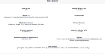 Bilgi Güvenliği Yönetim Sertifikası 27001:2022 Yenilenmiştir