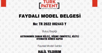 Enerji Yönetimi Koordinatör Yardımcısı Halil Yıldırım Tarafından Geliştirilen Projeye Türk Patent Ve Marka Kurumu Tarafından Faydalı Model Belgesi Verildi