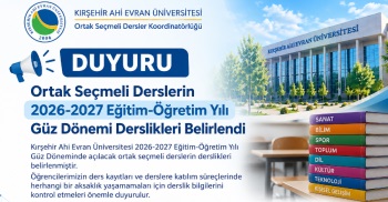 Ortak Seçmeli Derslerin 2026-2027 Eğitim-Öğretim Yılı Güz Dönemi Derslikleri Belirlendi