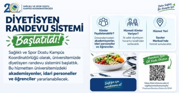 Sağlıklı Ve Spor Dostu Kampüs’Ten Yeni Hizmet: Diyetisyen Randevu Sistemi Açıldı!