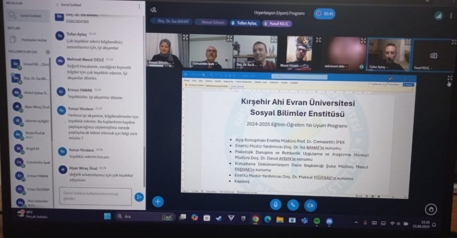 Sosyal Bilimler Enstitüsünde Online Kütüphane Tanıtım Eğitimi Veridi