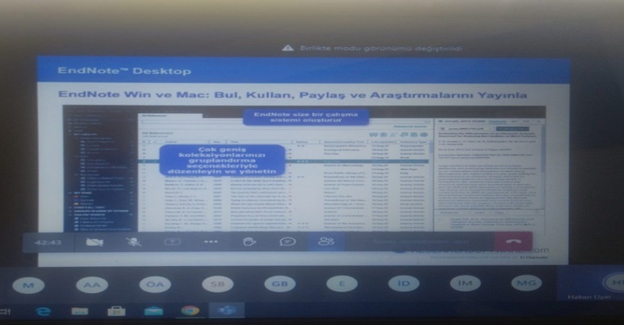 Endnote Programı E-Sertifikalı Online Kullanıcı Eğitimi Düzenlendi.