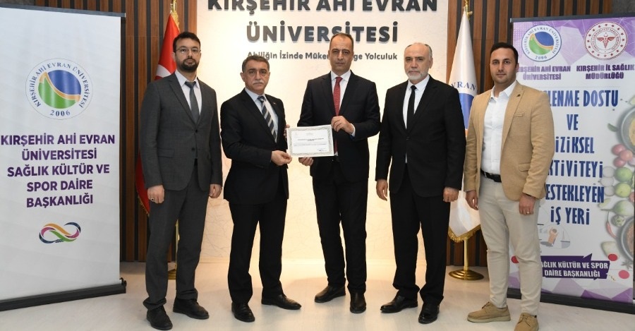 Kırşehir’De “Beslenme Dostu Ve Fiziksel Aktiviteyi Destekleyen İş Yeri” Belgesi Alan İlk Ve Tek Kurum: Kaeü Sağlık Kültür Ve Spor Daire Başkanlığı