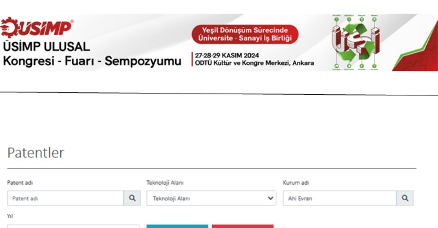 Usimp 2024- Patentlerimiz, Faydalı Modellerimiz Ve Markalarımız Web Platformunda Erişime Açılmıştır