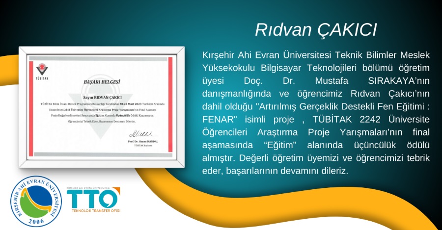 Mezun Öğrencimizden Ödül