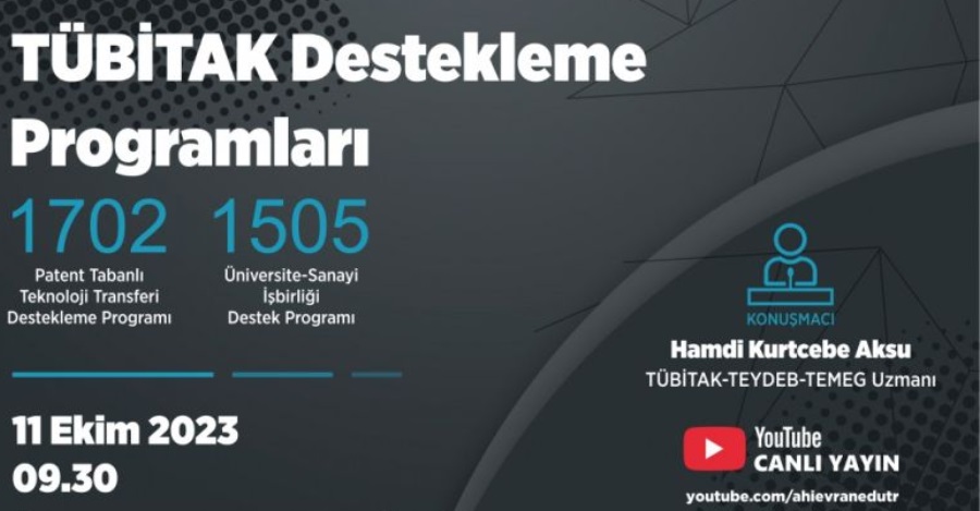 Tübitak Destekleme Programları Hakkında Çevrimiçi Seminer