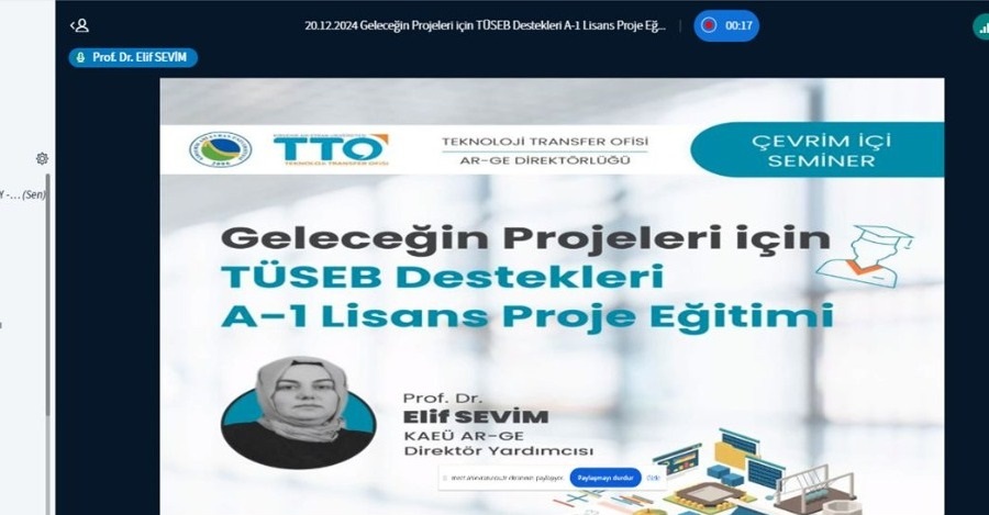 Geleceğin Projeleri İçin Tüseb Destekleri: A1 Lisans Proje Eğitimi