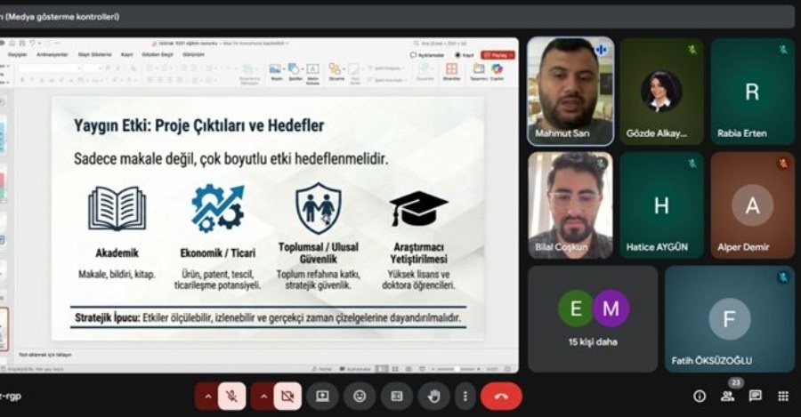 Tübitak 1001 Projeleri İçin Çevrimiçi Eğitim Gerçekleştirildi
