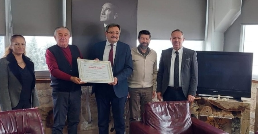 Badem Pınarı Firmasına Teşekkür Belgesi Verildi